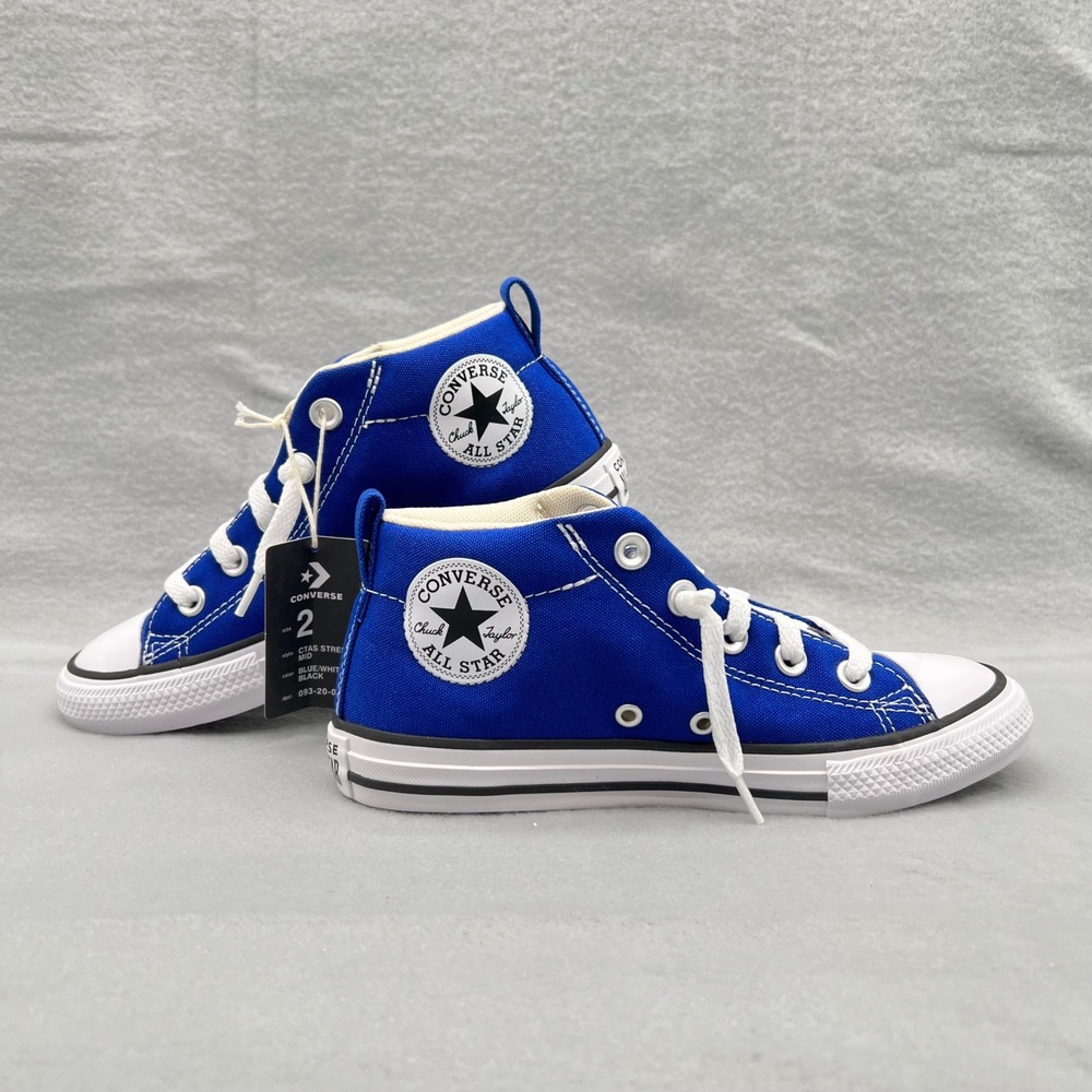 Converse CTAS Street Mid Blue White Black Kids Sneakers A17067F Size 2 Youth